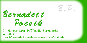 bernadett pocsik business card